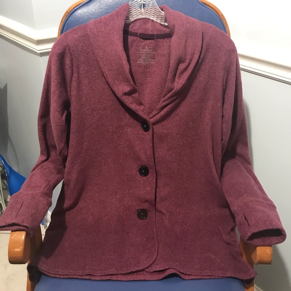 Cuddl Duds fleecewear stretch button blazer/cardi - Picture 8 of 16